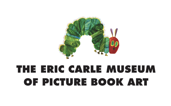 Illustrated green caterpillar above the words “THE ERIC CARLE MUSEUM OF PICTURE BOOK ART.”
