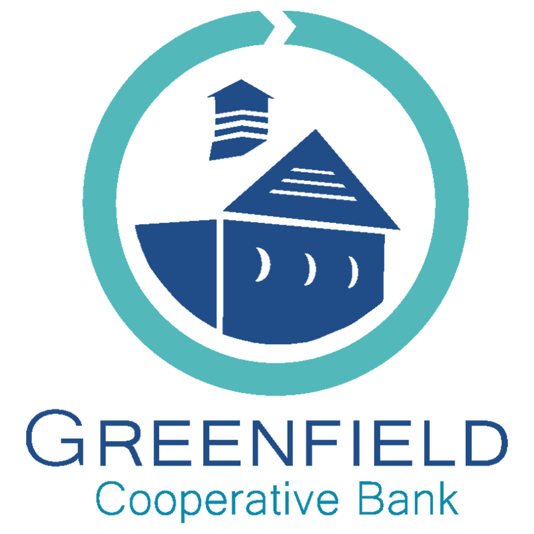 Northampton Cooperative Greenfield Cooperative Bank logo with a teal circular emblem enclosing a stylized dark-blue building, above the words “GREENFIELD Cooperative Bank.”